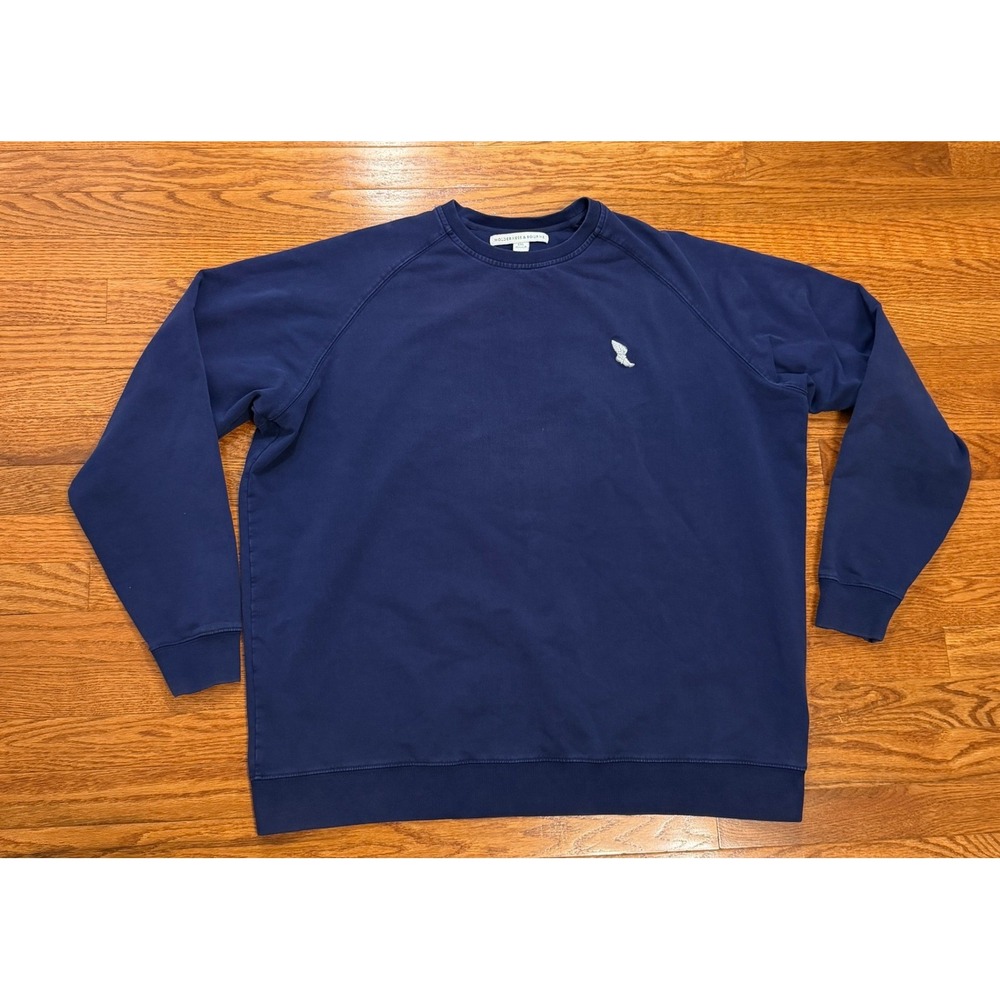 Holderness & Bourne Winged Foot The Smith Pullover Crewneck Mens 2XL Blue Golf